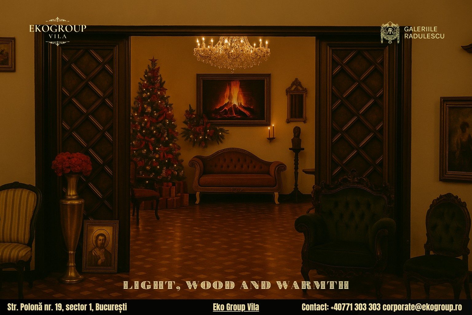 Decorațiuni de Crăciun inspirate din farmecul Crăciunului anilor ’30 – o experiență de neuitat la Eko Group Vila